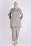 Behrem Taş İşleme Detaylı Takım- LYN03796 Gri