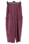 Sentez Keten Havuç Pantolon- LYN03801 Mürdüm
