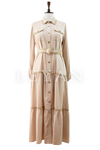 Orhan Store İşlemeli Elbise- LYN03835 Bej