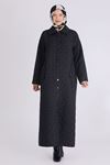 Behrem Çıtçıtlı Kapitone Ferace- LYN03914 Siyah