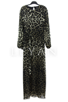 Armine Trend Piliseli Leopar Elbise- LYN03939 Haki