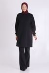 Behrem Boncuk İşlemeli Tunik- LYN03986 Siyah
