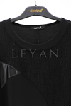 Defrina Deri Ve Jakar Detaylı Elbise- LYN03878 Siyah