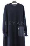 Defrina Kabartmalı Elbise- LYN03873 Lacivert