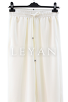 Sentez Ninova Paçası Lastikli Pantolon- LYN03977 Beyaz