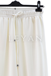 Sentez Ninova Paçası Lastikli Pantolon- LYN03977 Beyaz