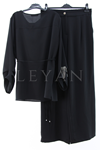 My312 Yakası Taşlı Takım- LYN03889 Siyah