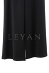 Sentez Venedik Beli Lastikli Geniş Paça Pantolon- LYN03976 Siyah