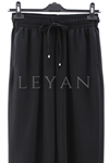 Sentez Ninova Paçası Lastikli Pantolon- LYN03977 Siyah