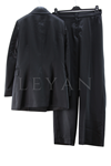 Orhan Store İnci-Gül Broşlu Saten Takım- LYN03856 Siyah