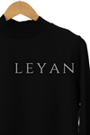 Önü Şifon Detaylı Penye Uzun Kollu İçlik- LYN01369  Siyah