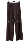 Sentez Liyora Geniş Paça Örme Pantolon- LYN04007 Kahve