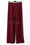 Sentez Liyora Geniş Paça Örme Pantolon- LYN04007 Bordo