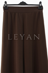 Sentez Venedik Beli Lastikli Geniş Paça Pantolon- LYN03976 Kahve