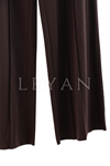 Sentez Liyora Geniş Paça Örme Pantolon- LYN04007 Kahve