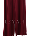 Sentez Liyora Geniş Paça Örme Pantolon- LYN04007 Bordo