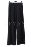Sentez Liyora Geniş Paça Örme Pantolon- LYN04007 Siyah