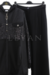 Orhan Store Payet Detaylı Takım- LYN04059 Siyah
