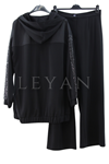 Orhan Store Payet Detaylı Takım- LYN04059 Siyah