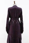 Orhan Store Desenli Qupra Elbise- LYN04065 Bordo
