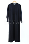 Nuss Zikzak Desenli Elbise- LYN03969 Siyah
