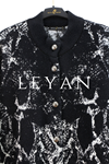 Mutlu Ertan Yılan Desenli Angora Hırka- LYN04076 Siyah