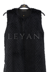 Mutlu Ertan Peluş Uzun Yelek- LYN04085 Siyah