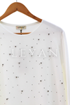 İnci Ve Taşlı Bluz- LYN04089 Ekru