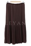 581 Frz Astarlı Piliseli Etek- LYN04091 Kahve