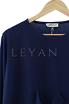 Yandan Şifon Volanlı Bluz- LYN04101 Lacivert