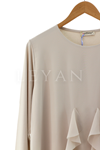Yandan Şifon Volanlı Bluz- LYN04101 Bej