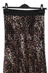 Sentez Leopar Kırıştırma Etek- LYN04094 Kahve