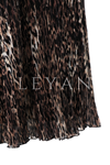 Sentez Leopar Kırıştırma Etek- LYN04094 Kahve
