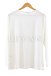 Çapraz Katkat Şifonlu Bluz- LYN04110 Ekru