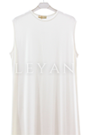 Penye Kolsuz İçlik Elbise- LYN04136 Ekru