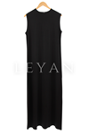 Penye Kolsuz İçlik Elbise- LYN04136 Siyah