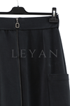 Sentez Cep Detaylı Fermuarlı Etek- LYN04150 Siyah