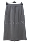 Sentez Cep Detaylı Fermuarlı Etek- LYN04150 Gri