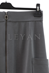 Sentez Cep Detaylı Fermuarlı Etek- LYN04150 Gri