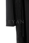Orhan Store Çiçek Figürlü Pardesü- LYN04156 Siyah