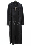 Orhan Store Çiçek Figürlü Pardesü- LYN04156 Siyah