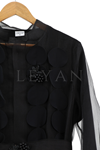 Orhan Store Lazer Kesim Detaylı Abaya Takım- LYN02674 Siyah