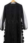 Orhan Store Lazer Kesim Detaylı Abaya Takım- LYN02674 Siyah