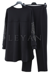 Fuat Gürşen Kolları Taşlı Takım- LYN04164 Siyah