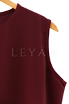 Önü Şifon Detaylı Kolsuz İçlik- LYN01386  Bordo
