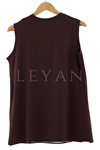 Önü Şifon Detaylı Kolsuz İçlik- LYN01386  Kahve