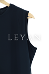 Önü Şifon Detaylı Kolsuz İçlik- LYN01386  Siyah