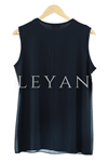 Önü Şifon Detaylı Kolsuz İçlik- LYN01386  Siyah