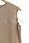 Önü Şifon Detaylı Kolsuz İçlik- LYN01386  Bej