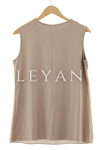 Önü Şifon Detaylı Kolsuz İçlik- LYN01386  Bej